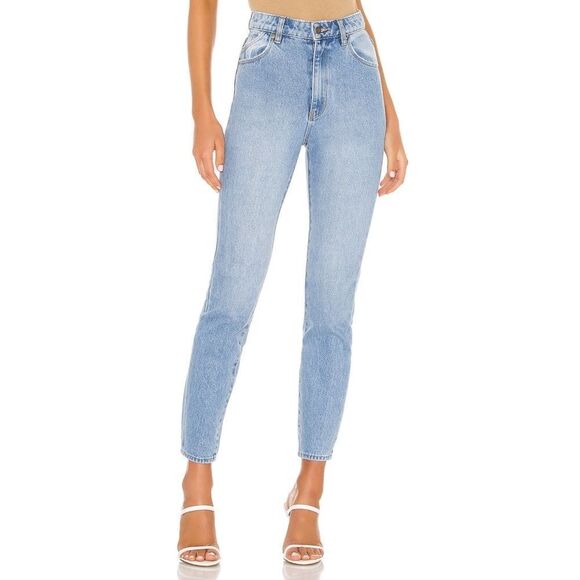 NWT ROLLA'S X SOFIA RICHIE Dusters High Rise Slim Straight Jeans in Old Stone - Picture 1 of 16